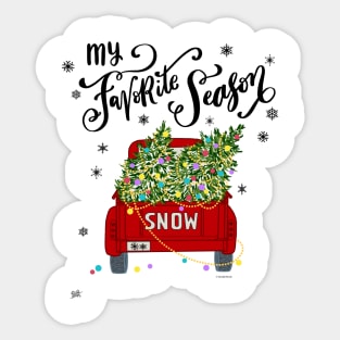 My Favorite Season Christmas Tree Truck Sticker